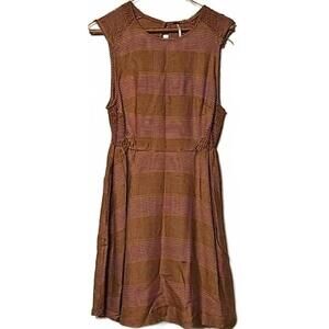 Free People Houndstooth Plaid Fit & Flare Dress Size S